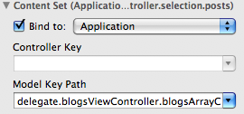 PostsView ArrayController Bindings