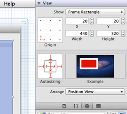 Xcode table view autoresizing mask thumb