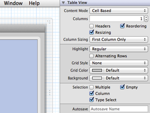 Xcode table view basic setup thumb